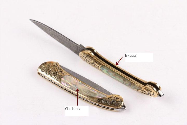 Beautiful queen Damascus no lock small folding knife UD402327 